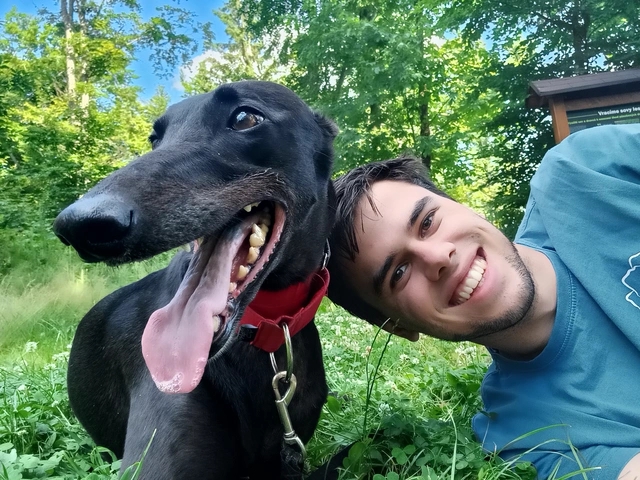 Fotka mě s Hildou, naším bývalým rodinným psem